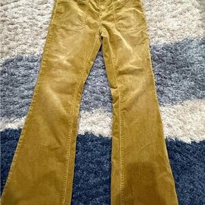 Pilcro Mustard Yellow Soft Corduroy Pants, Mid-Rise with a Subtle Flare, size 29